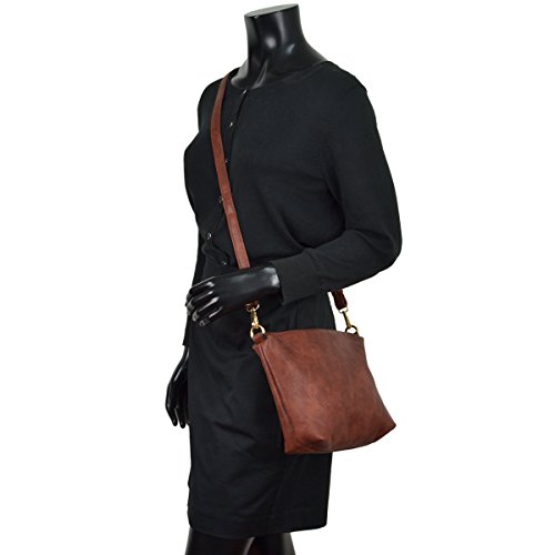 Women Handbag 3 Pieces Set Leather Shoulder Bag Satchel Purse 3 in 1 Simple Design Coffee