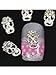 Vip Beauty Shop Sellingpillar 10pcs Silver Skull Alloy 3d Ab Rhinestone Crystal Nail Art Tips Slice Decoration