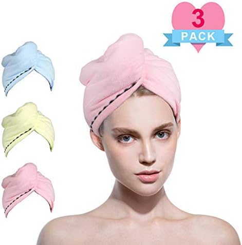 3 Packs Beauty Care Hair Cap for Hair & Scalp Treatment Therapy Tools, Microfiber Hair-dried Towel Shower Wrap for Women, Anti-frizz Reduce Breakage Improving Look & Feel for All Hair Types