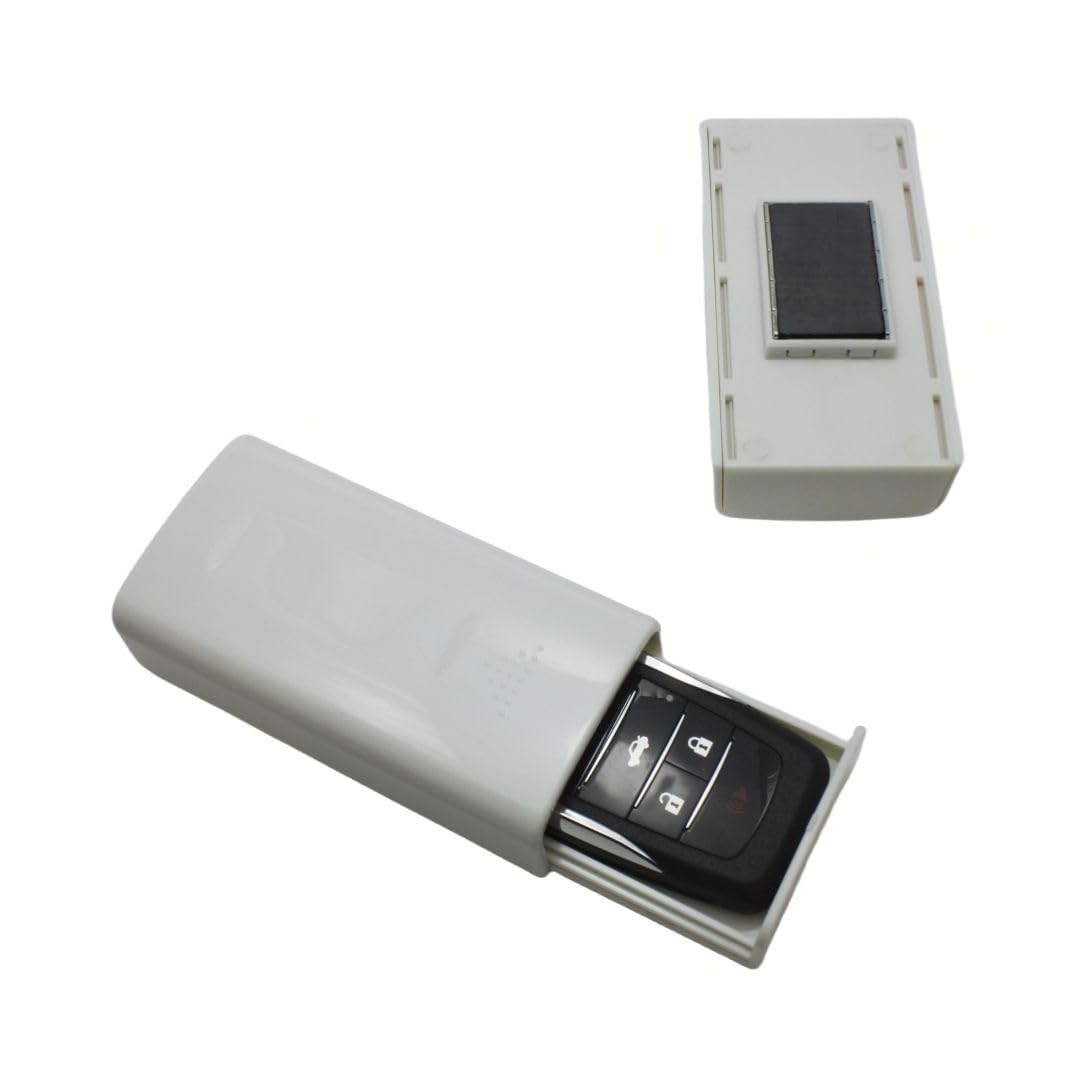Omana Magnetic Key Box Hide Key Holder Strong Magnet Car Key Safe Emergency Key Box Secret Hide a Key Case House Home Key Safe (White)