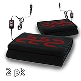 VaygWay Electric Heated Car Blanket - 12 Volt Fleece Travel Blanket - Throw for Car Truck RVs - Heating Blanket for Cold Weathers - Portable 12V Heated Throw Blanket - 2 Pk