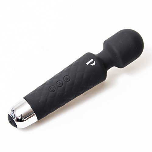 Professionale wand massager | waterproof cordless and therapeutic | convenient travel size | 20x powerful pulsation speeds | USB rechargeable | muscle aches sports recovery and stress relief - BLACK