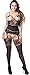 The Victory of Cupid Womens Sexy Fishnet Floral Mesh Bodystockings Bodysuits, Black, One Size