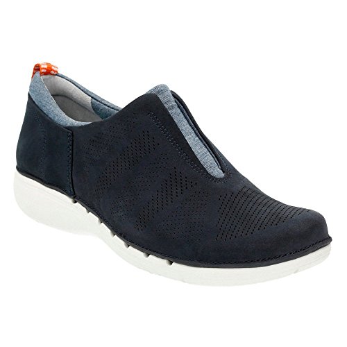 Clarks women s un spirit walking shoe, navy nubuck, 5 m us