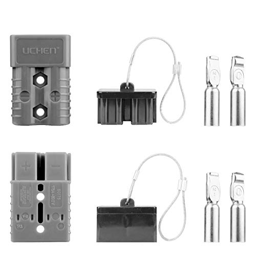 HYCLAT Gray 2-4 Gauge Battery Quick Connect/Disconnect Wire Harness Plug Connector Recovery Winch Trailer (2 Pack)