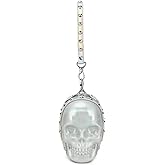 SMALLBLUER 3D Skull Purse Wristlet Handbag Small Clutch Bag for Women PU Rivet Punk Gothic Wallet Waist Pack-Silvery 1