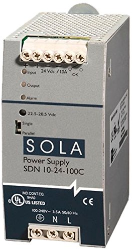 Sola/Hevi-Duty SDN10-24-100C DC Power Supply, 24 VDC, 10 Amp, 60 Hz