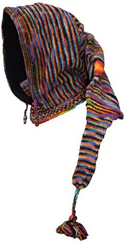 Little Kathmandu Woolen Fleece Lined Pixie Pointed Long Snood Hood Neckwarmer Hat
