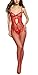 Avidlove Womens Lingerie Set V Neck Bra and Panty Set Lace Bodysuit Red XXS