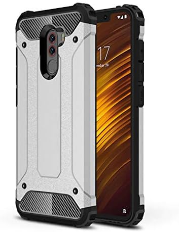 SOGOCOOL Xiaomi Pocophone F1 Case, Heavy Duty with Full Body Protective Shockproof Drop Proof Hybrid Hard Cover for Xiaomi Pocophone F1 (Silver)