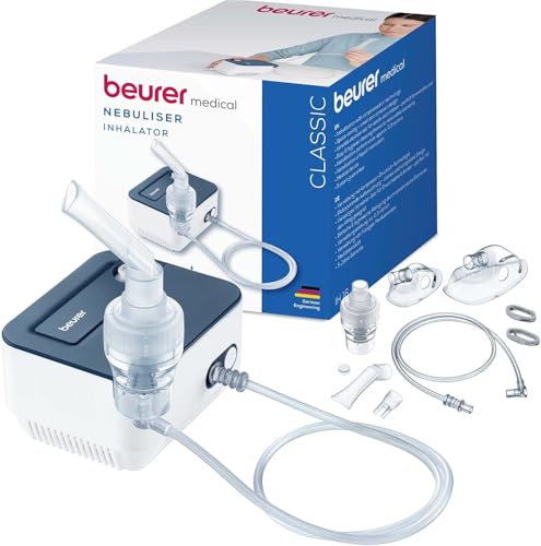 Beurer IH 16 Inhalator, Inhalationsgerät für Kinder und Erwachsene, bei Erkältungen und Atemwegserkrankungen der oberen und unteren Atemwege, einfache