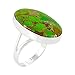 Green Turquoise Ring in Sterling Silver 925 Sizes 5 to 12
