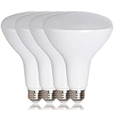 Maxxima LED BR40 75 Watt Equivalent Dimmable Light Bulb 12 Watt LED Light Bulb Warm White 1100 Lumens, Flood Light Energy Star, 3000K (Pack of 4)
