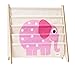 3 Sprouts Kids Book Rack - Space-Saving Bookshelf for Children's Room - Toddler Bookcase Organizer, Book Shelf Ages 3+, Elephant