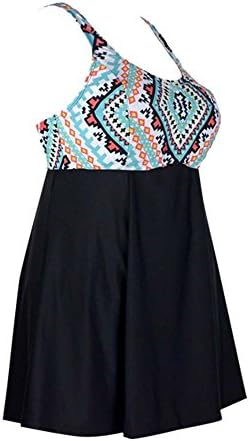 Kxing Swim Dress Women Plus Size Swimwear One Piece Bathing Suit Swimdress Vintage High Waisted Swimsuit