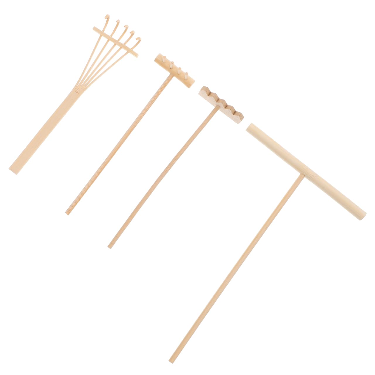Healifty Bamboo Rake Mini Gardening Tool 7 Inch Zen Sand Rake for Bonsai Potted Plants Desktop Decor Feng Shui Landscape Accessory