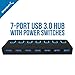 Sabrent 7-Port USB 3.0 Hub with Individual Power Switches and LEDs Included 12V/4A Power Adapter (HB-UMA7)