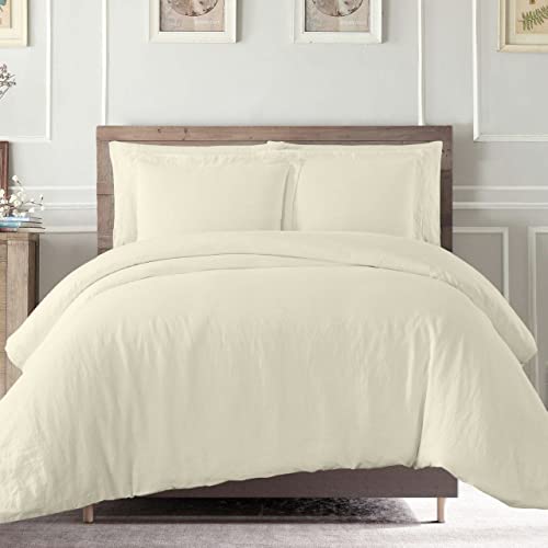 Photo 1 of Egyptian Cotton Duvet Cover King Size, 600 Thread Count Duvet Cover, Ultra Soft & Breathable All Season Hotel Quality Comforter Cover, Zipper & Corner Ties, Ivory 1 Piece (104"×90")