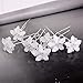 Yantu Womens Flower Hair Pins Hair Pins for Wedding Hair Clips with Crystal (Pack of 20) (Five flower crystal)