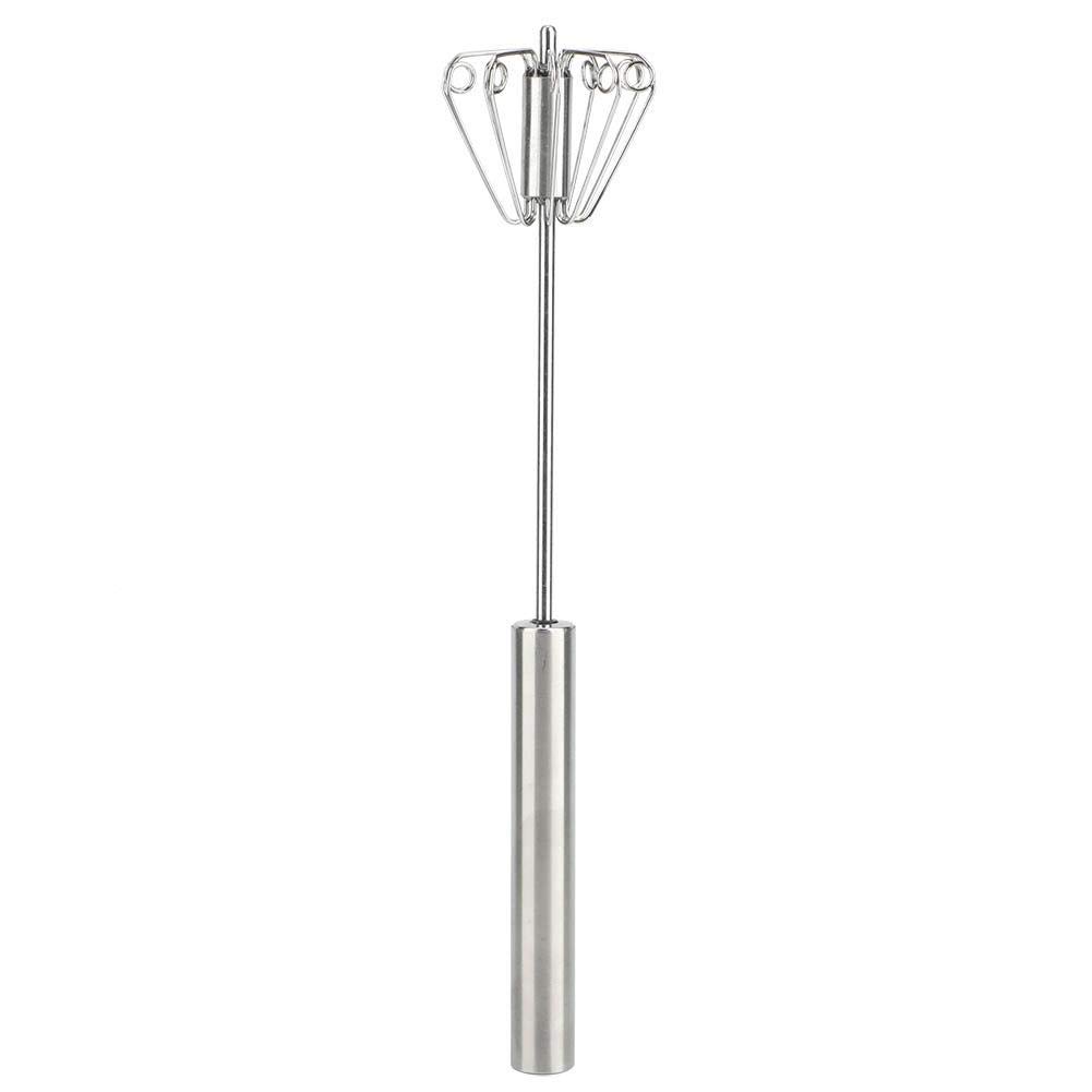 Stainless Steel Kitchen Whisk Semi-Automatic Rotation Handheld Egg Blender Whisk for Milk Frother and Egg Beater Home Kitchen for Beating Stirring Blending Cooking Tool