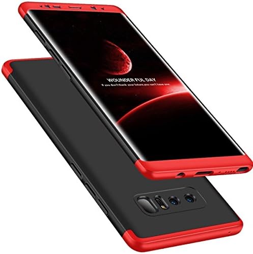 Galaxy Note 8 Case, B4Uebuy Ultra Slim thin 360 Degree Full Body Protection 3 in 1 Case for Samsung Galaxy Note 8 (Red/Black)
