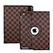 LiVi Tech 360 Degrees Rotating Brown Checker Damier Magnetic Leather Smart Cover Case for Apple New iPad 3 & IPad 2