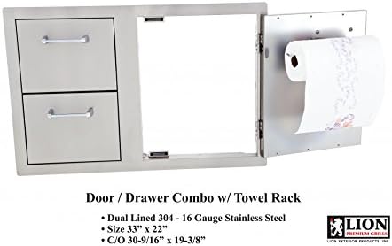 review Lion Premium Grills 32-Inch Natural Gas Grill L75000 with Single Side Burner, Eco Friendly Refrigerator, Door and Drawer Combo with 5 in 1 BBQ Tool Set Best of Backyard Gourmet Package Deal