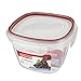 Rubbermaid Lock-Its Square Food Storage Containers with Easy Find Lids, 7 Cup, Racer Red