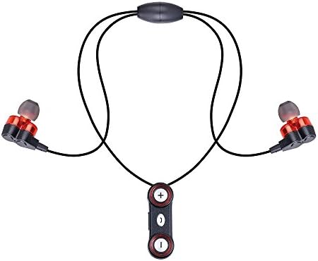 Wireless Bluetooth Headphones Necklace Earbuds, YTOM Stereo Headset with Microphone/4 speakers/Dynamic Dual Driver Sweatproof Sport Earphone Noise Cancelling for iPhone 6 7 Galaxy S7 Android, Black