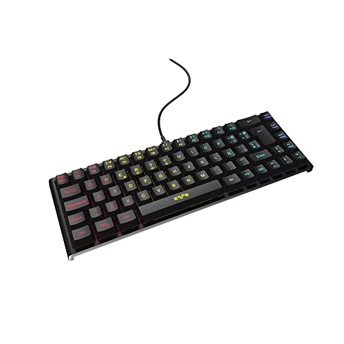Gaming Keyboard ESG K4 KOMPACT-RGB Tastiera Gamer (69 tasti, Luci RGB, Cavo rimovibile, Membrana) - Nero