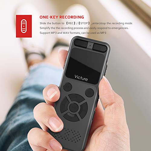 Victure Digital Voice Recorder 8G Voice Activated Recorder with MicroSD