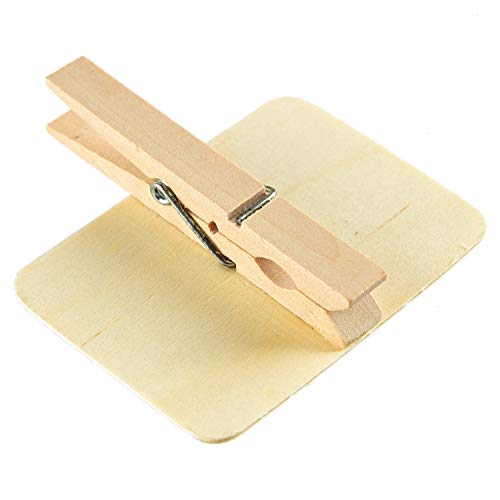 WEFOO Set of 30 Rectangle Wood Mini Chalkboard Clip Wooden Message Board Tag Signs for Wedding Party Decor, Note Taking, Memo, Food Label,Black,2.9 x 2.6 x 0.5 inches - Thumbnail 4