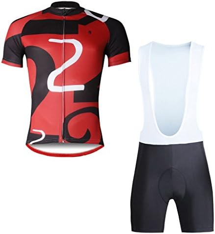 ILPALDINO Men's Red Short Sleeve Full Zipper Bicycle Clothing