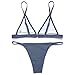 RELTANGL Women's 2 Piece Bikini Triangle Top Brazilian Bottom Swimwear Set, Gray, Small