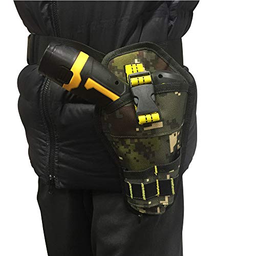 Highpot Camouflage Drill Holster Portable Impact Driver Drill Holder with Waist Belt Multi-Functional Electric Tool Pouch Bag for Cordless T-Drills, Wrench, Hammer, Screwdriver