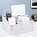 UnionBasic Multifunctional PU Leather Office Desk Organizer Pad Notebook File Box Holder Storage Organizer Tissue Box (Marble White - New)