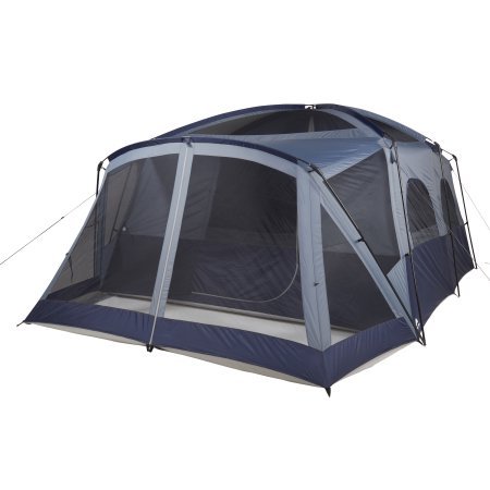 OZARK TRAIL 12-PERSON CABIN TENT WITH SCREEN PORCH,Sewn-in Room Divider,E-port,Organization and Media Pockets,Provides Plenty of Room for Large Family or Group Camp Outing