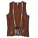 Kids Brown 60's Long Hippie Vest - 1 Count - Premium Quality Polyester - Vibrant, Groovy & Retro Style - Perfect For Costumes & Themed Parties, One Size Fits All