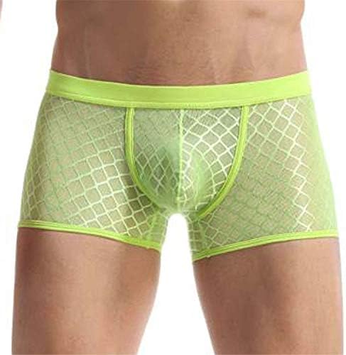 XiangxiKJ Men Sexy Boxers Nylon Underwear Soft Mesh Pouch Shorts Underpants Underwear Sexy Slip