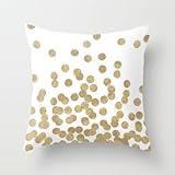 Simple Design Cheap Pillowcase Gold Glitter Dots In Scattered Pattern Throw Pillow