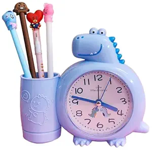 TERA 13 Dinosaur Clock for Boys | Alarm Clock for Kids (1 pcs) Dinosaur Theme Clock with Pen Stand | Bedrooms and Playrooms Clock for Boys | Cartoon Clock for Kids