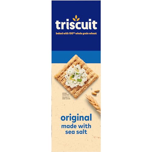 TRISCUIT ORIGINAL WHOLE GRAIN WHEAT CRACKERS, VEGAN CRACKERS, HEALTHY SNACKS, LUNCH SNACKS, 8.5 OZ