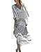 Stylish Deep V-Neck Design Long Beach Top/Swimsuit Cover Up, Stripe