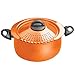 Bialetti Oval 5 Quart Pasta Pot with Strainer Lid, Orange