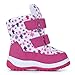 CIOR Fantiny Toddler Winter Snow Boots for Boy and Girl Outdoor Waterproof with Fur Lined Little Kids U118WXZ011,Pink,25