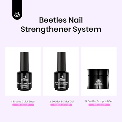 Beetles Builder Gel 7 in 1 Clear Builder Nail Gel Set, 2Pcs 15ml Building Nail Gel for Nail Apex and Extension Strengthener Hard Gel Brush in Bottle, Led Lamp Gel Rhinestone - Image 6