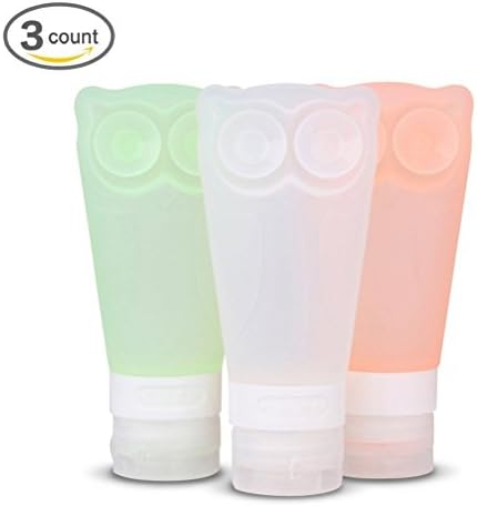 Linkhome Portable Owl Soft Silicone Travel Bottles Set, TSA Approved, Leak Proof, BPA free, 2.8 OZ