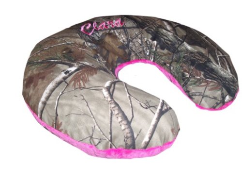 Nursing Pillow Cover, Replacement Cover, Slip Cover- Camo & Fuchsia Minky!