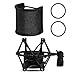 InnoGear Microphone Shock Mount with Pop Filter and Screw Adapter, Adjustable Anti Vibration Suspension Microphone Shock Mount Holder Clip for Diameter of 1.85-2.08inch (47-53mm) Microphones