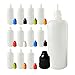 510 Central 60mL LDPE Plastic Thin Tip Dropper Bottles (12 Pack, Multi Color Caps)